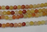 CRJ400 15.5 inches 4mm faceted round red & yellow jade beads