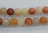 CRJ413 15.5 inches 8mm round red & yellow jade beads wholesale