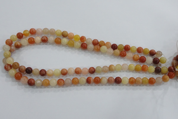 CRJ413 15.5 inches 8mm round red & yellow jade beads wholesale