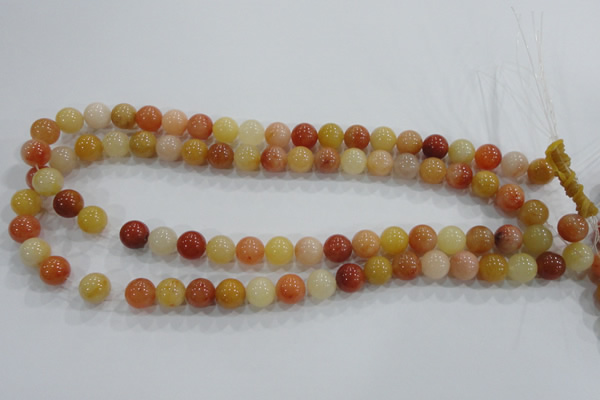 CRJ414 15.5 inches 10mm round red & yellow jade beads wholesale