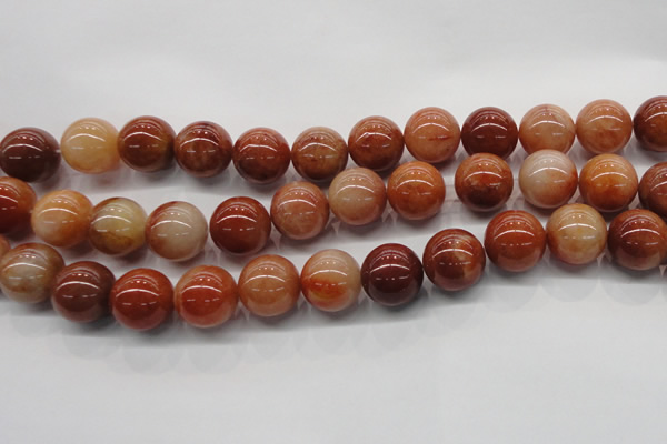 CRJ505 15.5 inches 14mm round red jade gemstone beads