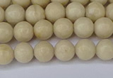 CRJ601 15.5 inches 6mm round white fossil jasper beads wholesale