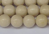 CRJ603 15.5 inches 10mm round white fossil jasper beads wholesale