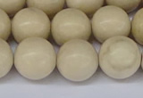 CRJ604 15.5 inches 12mm round white fossil jasper beads wholesale