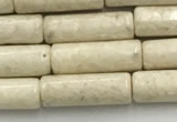 CRJ634 15.5 inches 4*13mm tube white fossil jasper beads wholeasle