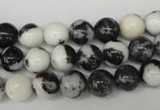 CRO100 15.5 inches 8mm round black & white jasper beads wholesale