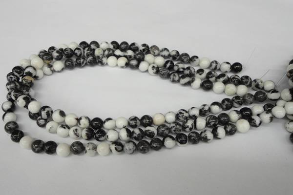 CRO100 15.5 inches 8mm round black & white jasper beads wholesale