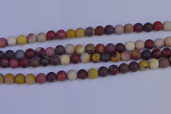 CRO1004 15.5 inches 12mm round matte mookaite gemstone beads