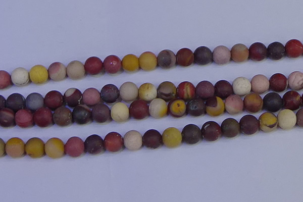 CRO1005 15.5 inches 14mm round matte mookaite gemstone beads