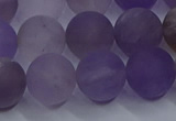 CRO1014 15.5 inches 12mm round matte amethyst gemstone beads