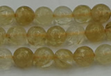 CRO1030 15.5 inches 4mm faceted round yellow watermelon quartz beads