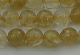 CRO1032 15.5 inches 8mm faceted round yellow watermelon quartz beads