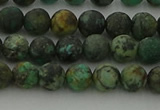 CRO1051 15.5 inches 6mm round matte African turquoise beads