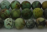 CRO1053 15.5 inches 10mm round matte African turquoise beads