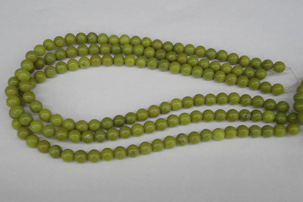 CRO108 15.5 inches 8mm round lemon jade beads wholesale