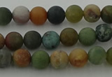 CRO1081 15.5 inches 6mm round matte Indian agate beads wholesale