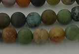 CRO1082 15.5 inches 8mm round matte Indian agate beads wholesale