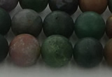 CRO1084 15.5 inches 12mm round matte Indian agate beads wholesale