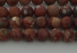 CRO1101 15.5 inches 6mm round matte pomegranate jasper beads