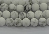 CRO1141 15.5 inches 6mm round matte white howlite beads