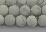 CRO1143 15.5 inches 10mm round matte white howlite beads