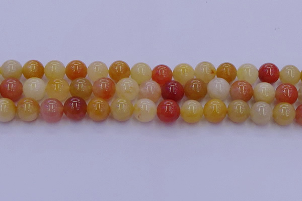 CRO1165 15.5 inches 14mm round golden silk jade beads wholesale