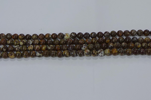 CRO1170 15.5 inches 4mm round fire lace opal gemstone beads