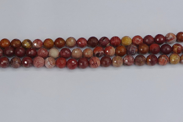 CRO1191 15.5 inches 10mm faceted round red porcelain beads