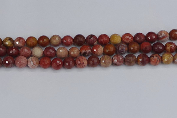 CRO1192 15.5 inches 12mm faceted round red porcelain beads