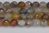 CRO1195 15.5 inches 4mm faceted round mixed lodalite quartz beads