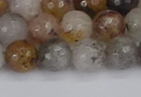 CRO1197 15.5 inches 8mm faceted round mixed lodalite quartz beads