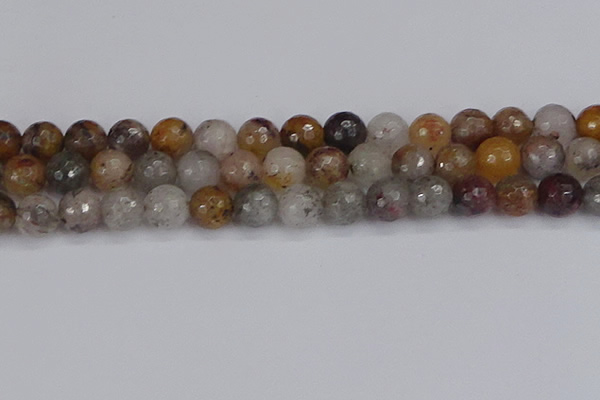 CRO1199 15.5 inches 12mm faceted round mixed lodalite quartz beads