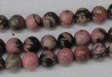 CRO121 15.5 inches 8mm round rhodonite gemstone beads wholesale