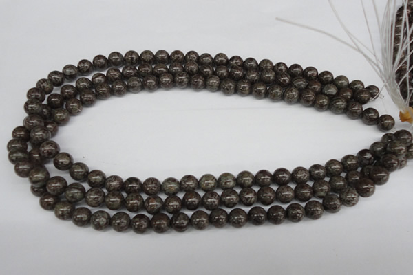 CRO139 15.5 inches 8mm round Chinese snowflake obsidian beads wholesale