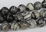 CRO188 15.5 inches 10mm round black water jasper beads wholesale