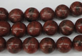 CRO193 15.5 inches 10mm round sesame red jasper beads wholesale