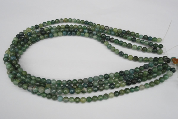 CRO22 15.5 inches 6mm round moss agate gemstone beads wholesale