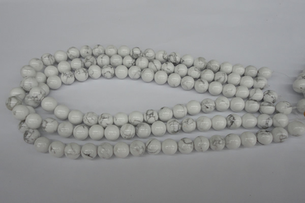 CRO227 15.5 inches 10mm round white howlite turquoise beads wholesale