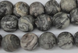 CRO322 15.5 inches 12mm round grey picasso jasper beads wholesale