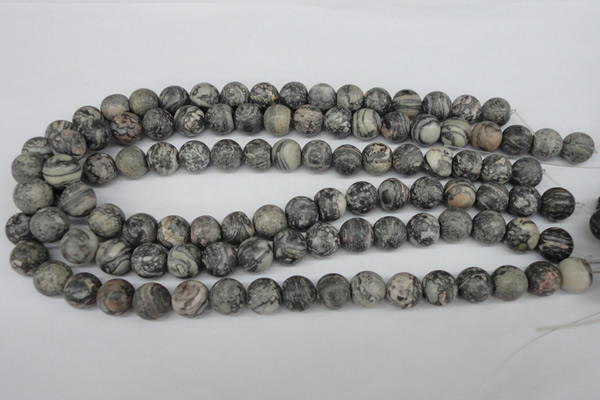 CRO322 15.5 inches 12mm round grey picasso jasper beads wholesale