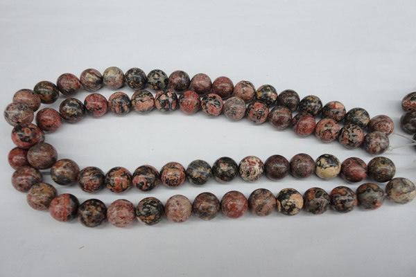 CRO324 15.5 inches 12mm round red leopard skin jasper beads wholesale