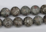 CRO325 15.5 inches 12mm round Chinese leopard skin jasper beads wholesale