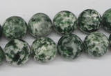 CRO348 15.5 inches 12mm round green spot gemstone beads wholesale