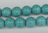 CRO365 15.5 inches 12mm round synthetic turquoise beads wholesale