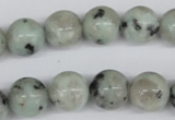 CRO383 15.5 inches 14mm round kiwi stone beads wholesale