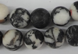 CRO386 15.5 inches 14mm round black & white jasper beads wholesale