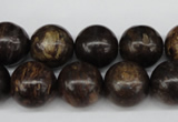 CRO387 15.5 inches 14mm round bronzite gemstone beads wholesale