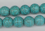 CRO395 15.5 inches 14mm round synthetic turquoise beads wholesale