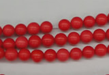 CRO44 15.5 inches 6mm round synthetic coral beads wholesale