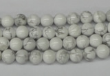 CRO55 15.5 inches 6mm round white howlite turquoise beads wholesale